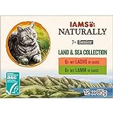 IAMS Naturally Senior Katzenfutter Nass in Sauce - hochwertiges Nassfutter mit Fleisch und Fisch für ältere...